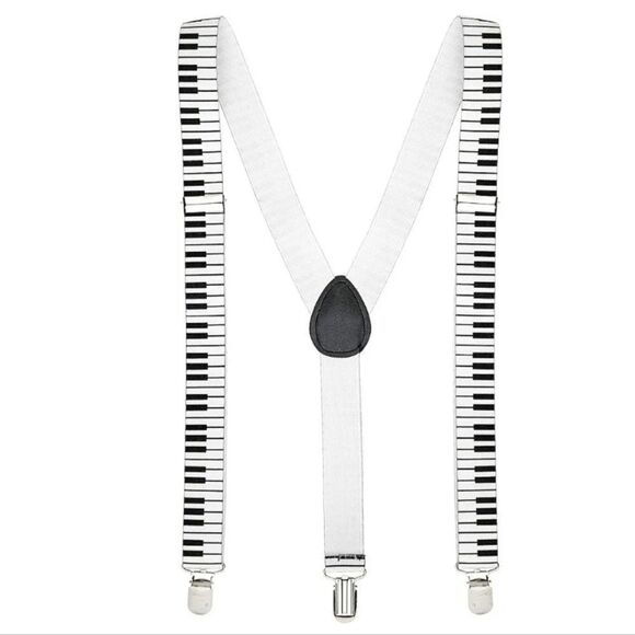 Piano Key Suspenders Unisex Music Teacher Musician Keyboardist Band Member NWT - Picture 1 of 5